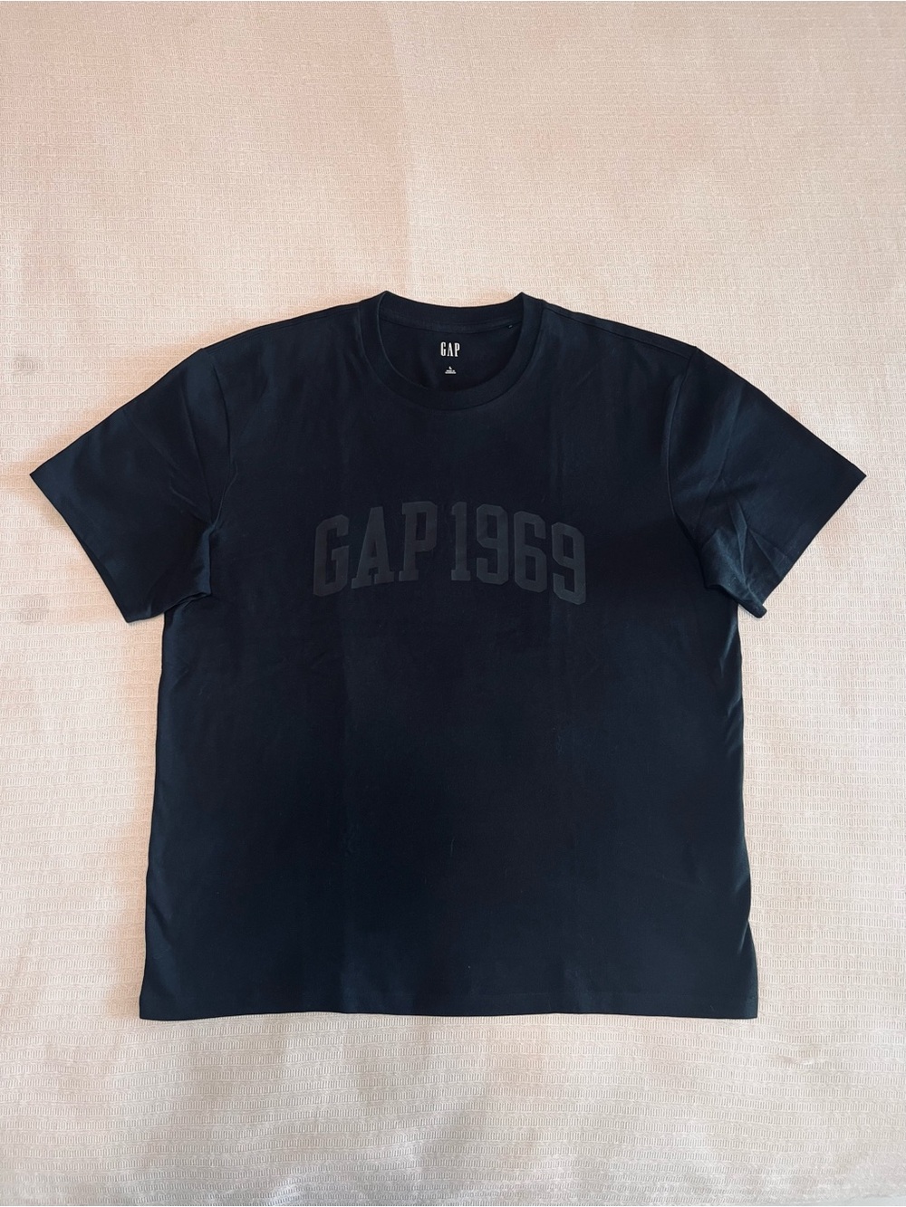 GAP Black Embossed 'GAP 1969' Crewneck Tee